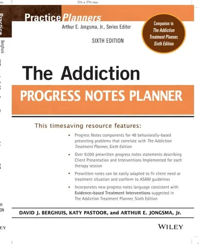 The Addiction Progress Notes Planner by David J. Berghuis ISBN: 978-1119793052