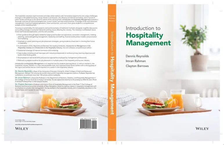 Introduction to Hospitality Management 1st by Dennis R. Reynolds ISBN 978-1119326274