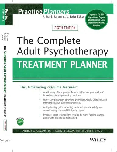 The Complete Adult Psychotherapy Treatment Planner by Arthur E. Jongsma ISBN: 978-1119629931