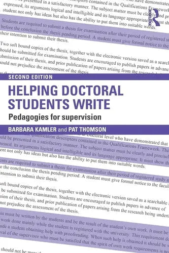 Helping Doctoral Students Write Pedagogies for Supervision by Barbara Kamler 978-0415823494