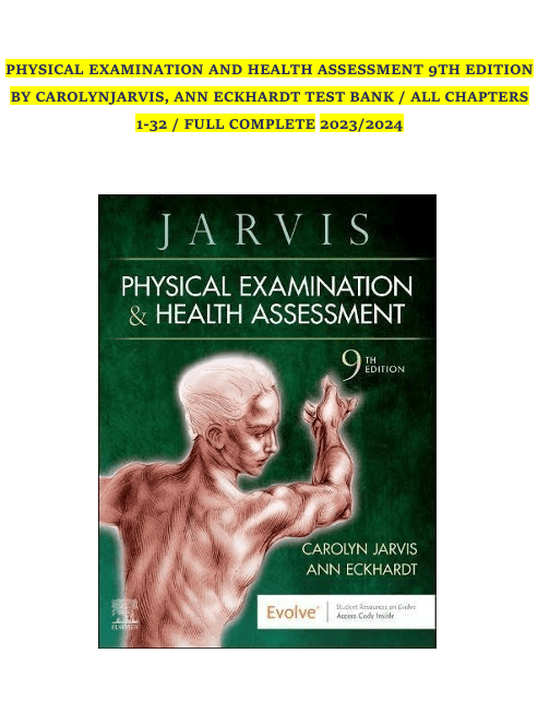 Health Assessment 9th Edition Test Bank by Carolyn Jarvis - AutoxdxbookautoxdxAutoxdxHealth Assessment 9th Edition Test Bank by Carolyn Jarvis